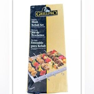 Grill Pro Stainless Steel Deluxe Shish Kebab Grill Rack & 6 Skewers Kit #41338